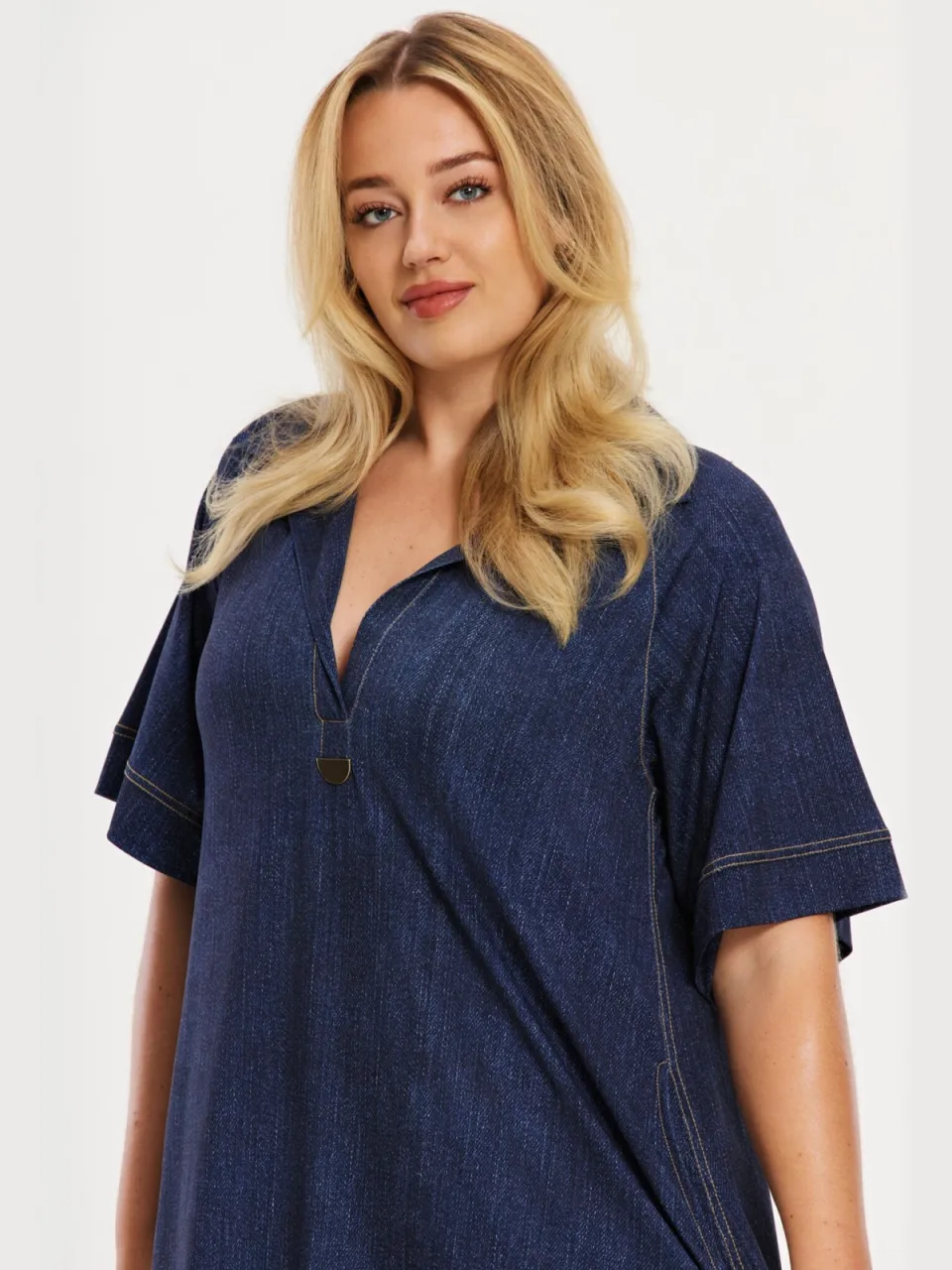 Yoek Polo-jurk DENIM | Blauw, foto 5
