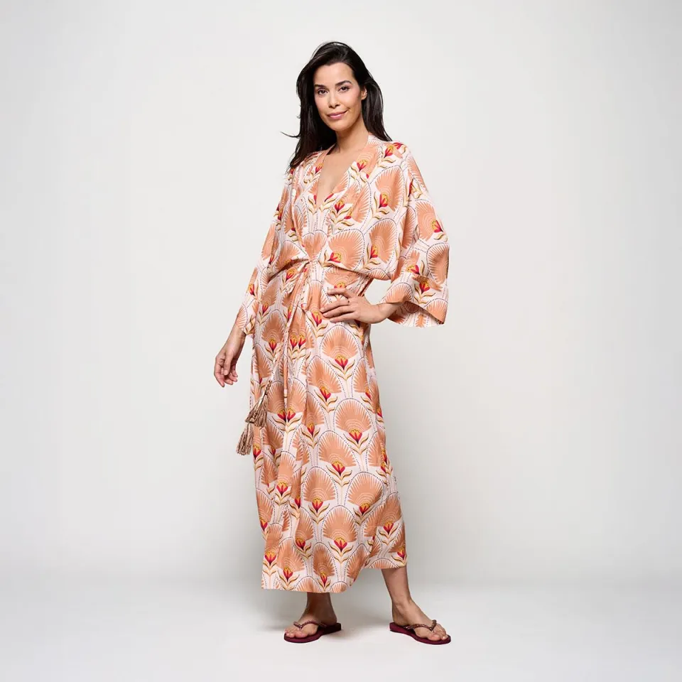 Mart Visser Caroline Tensen Islay Kimono Jurk Zand / Multi, foto 2