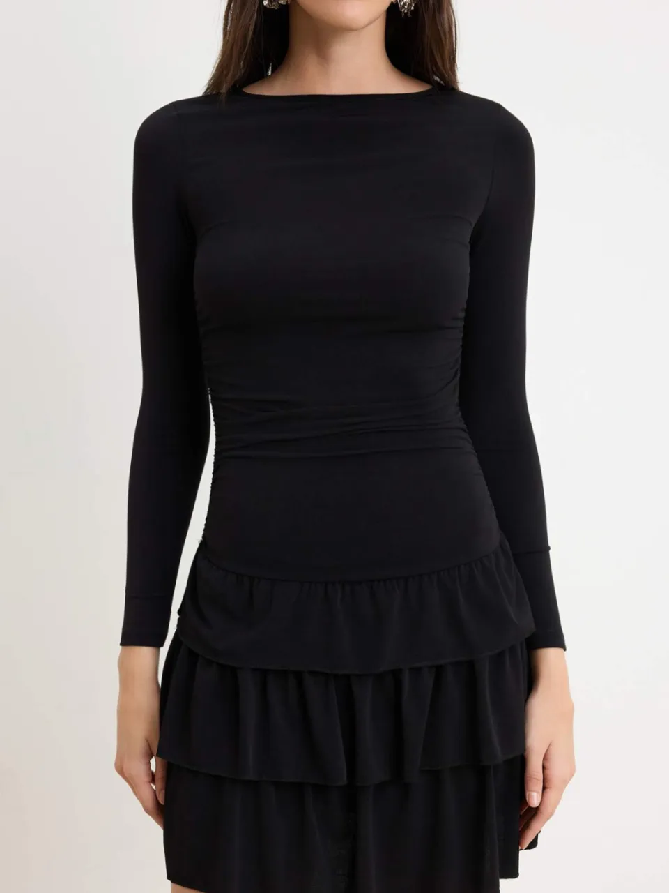 Trendyol TRENDYOLMİLLA Dames Zwart Effen Kort / Mini Kort A-lijn Jurken, foto 2