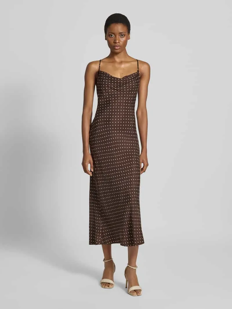 Guess Midi-jurk van lyocellmix met viscose, model 'Lina' Chocoladebruin
