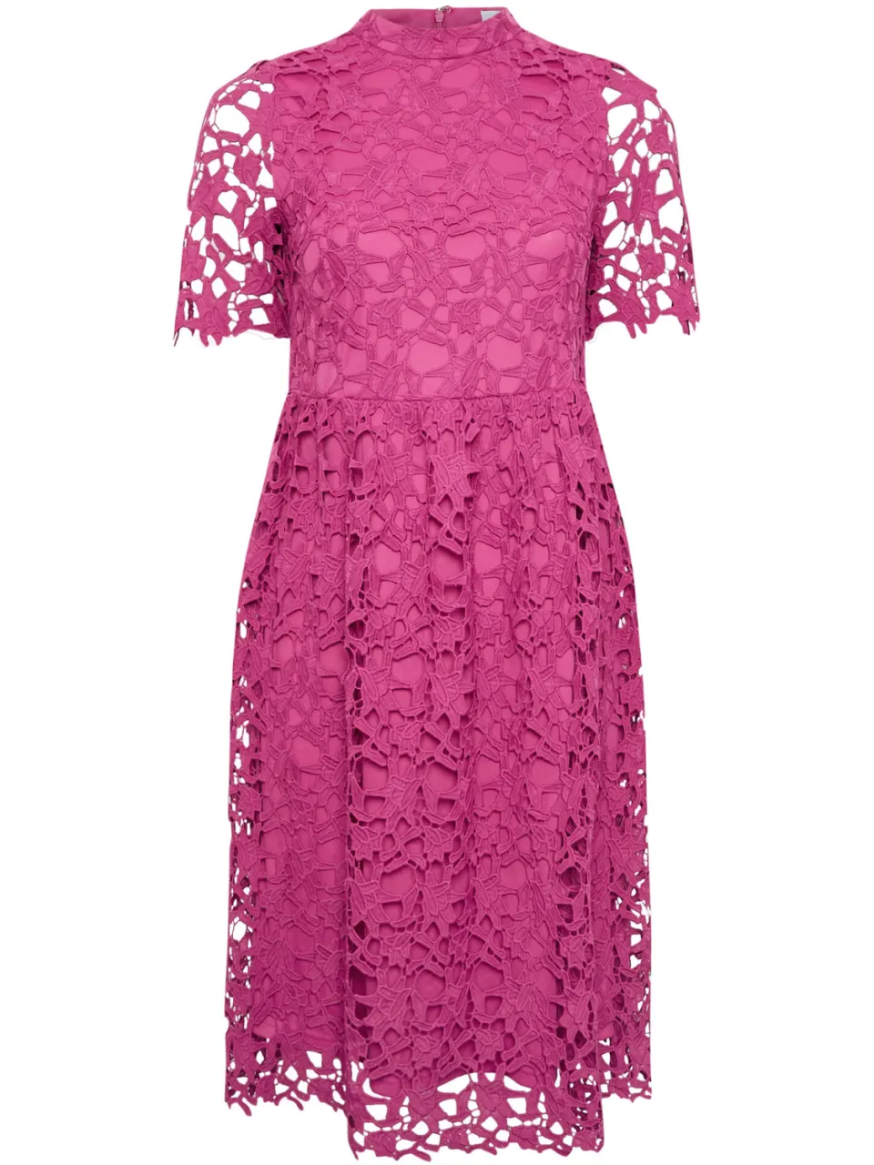 Yours London Midijurk Met Gehaakt Ontwerp In Magenta Roze, foto 5