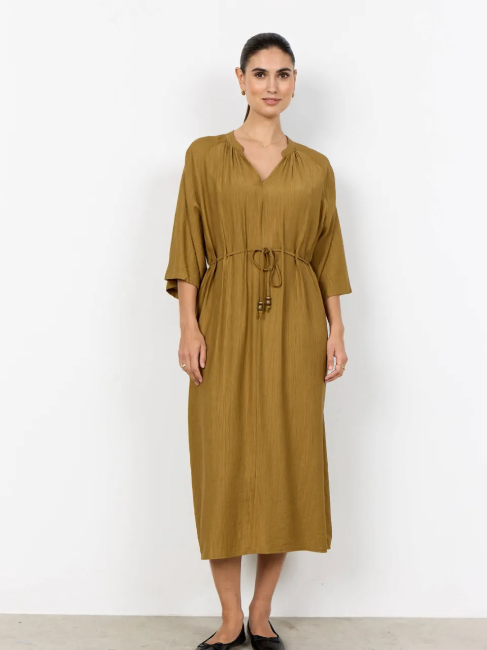 Soyaconcept zomerjurk oker