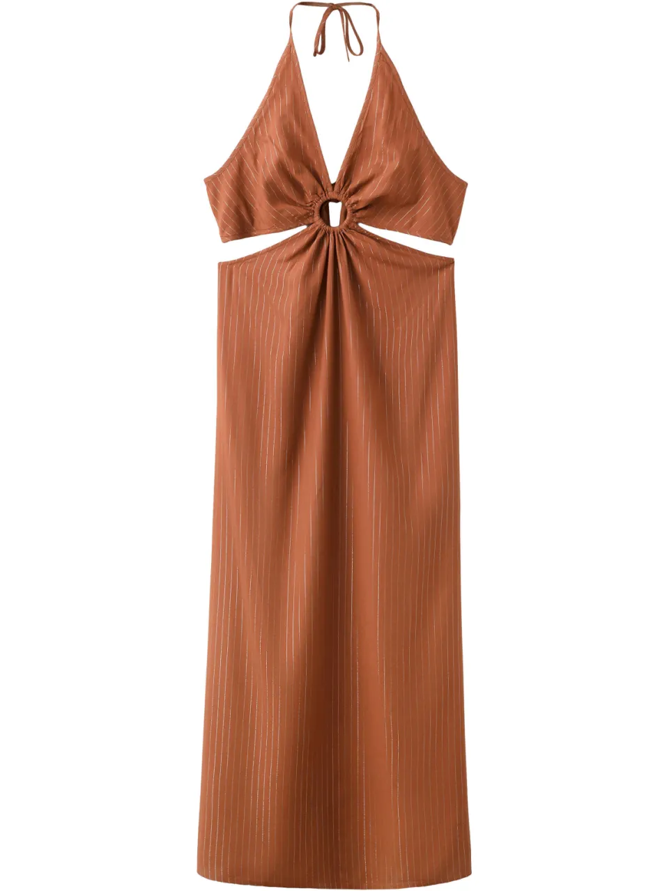 Mango Teen halter maxi jurk met cut-out oranje, foto 2