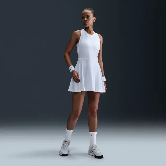 Nike Victory - Tennisjurk - Wit/Zwart