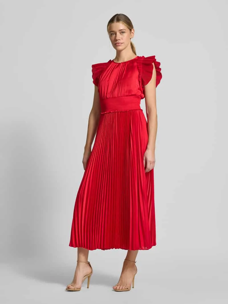 Joop! midi-jurk met plissévouwen model 'Dilia' rood, foto 3