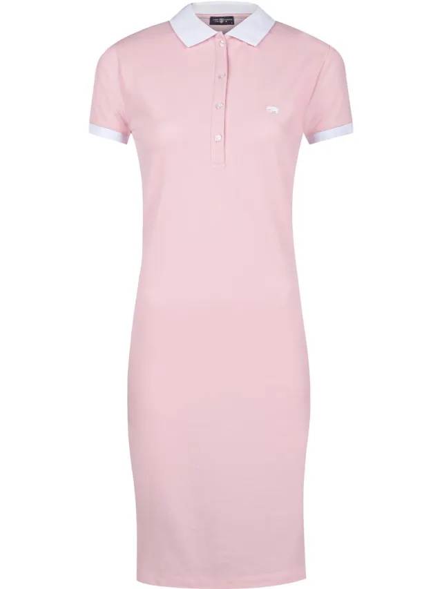 Jimmy Sanders Jurk - Knielengte - Katoenen - Korte Mouw Dames Roze