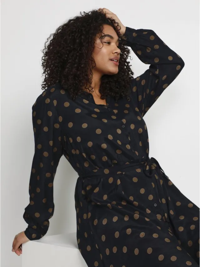 Kaffe Curve Dameshemdjurk KAFFE Curve Olivia Zwart