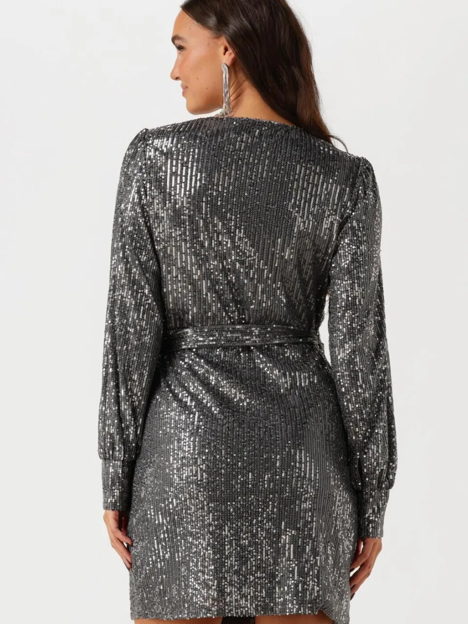 Colourful Rebel Dames Jurken Xita Sequins Real Wrap Dress - Zilver, foto 3
