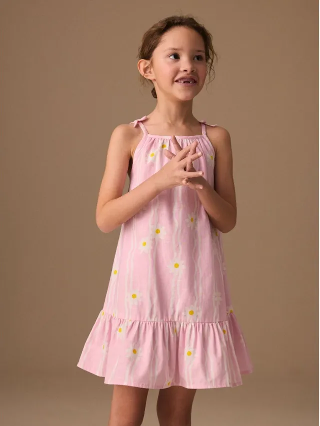 Next Meisjes - Jurk met wijde mouwen - Roze Pink Floral