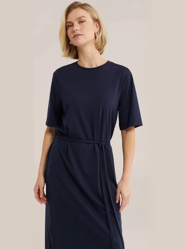WE Fashion midi zomerjurk - donkerblauw, foto 2