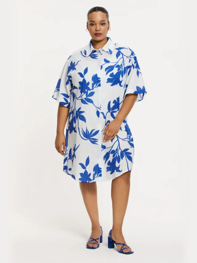 Yoek Blouse-jurk FIORELLINA | Blauw