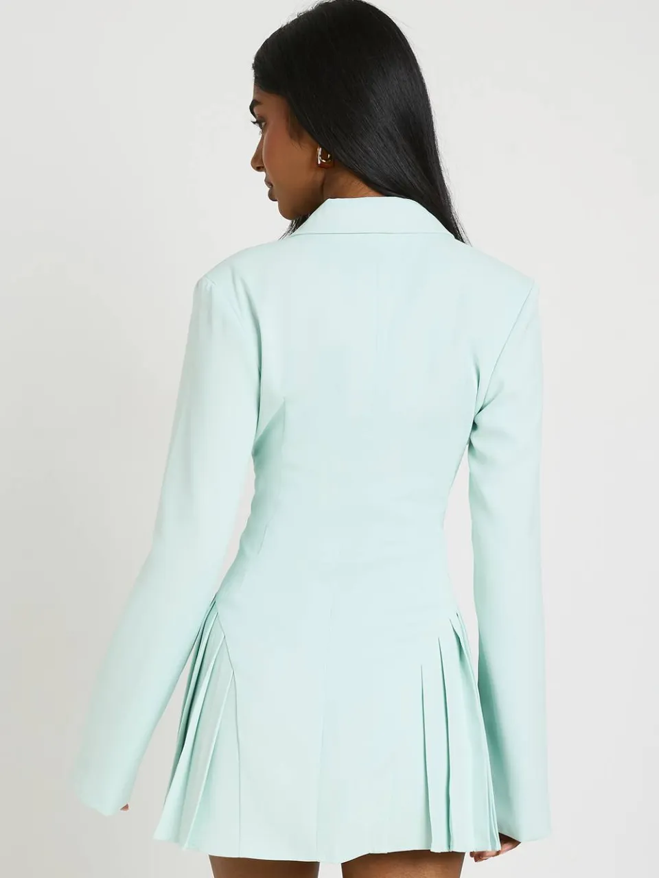 boohoo Dames Getailleerde Gestructureerde Blazerjurk Met Geplooid Rokdeel En Geaccentueerde Taille verstandig, foto 2