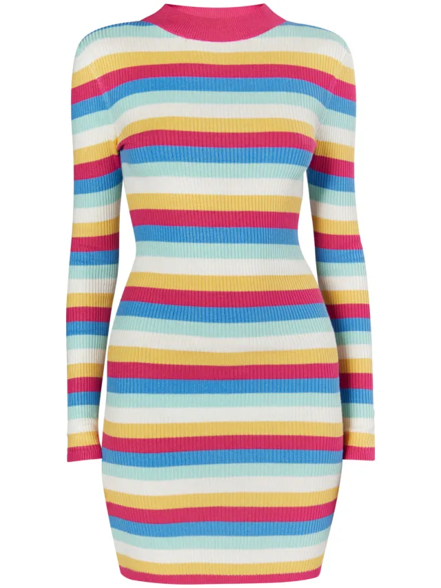 Mymo Gebreide jurk Dames Roze Veelkleurig