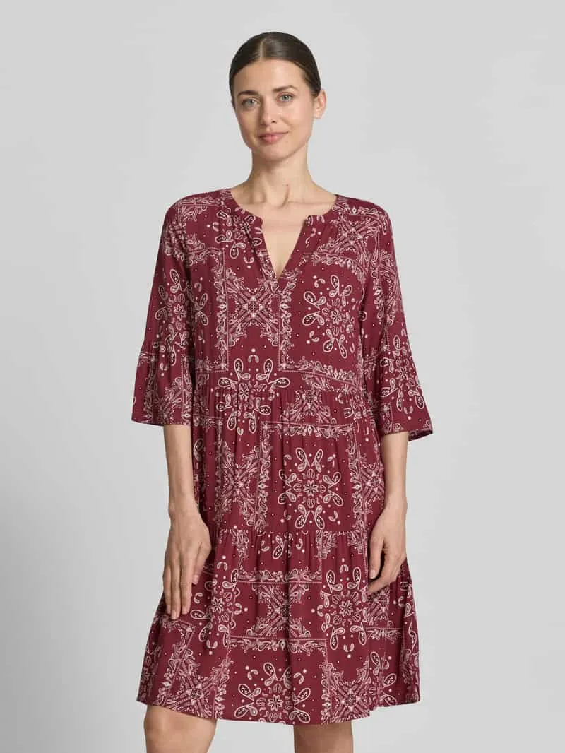 Christian Berg Woman Selection relaxed fit mini-jurk van pure viscose Bordeaux