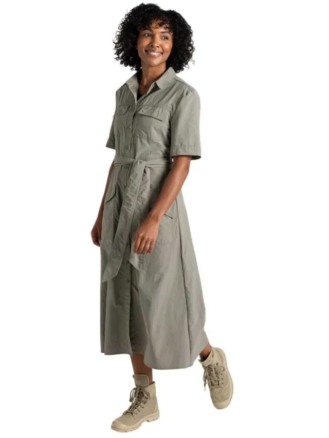 Craghoppers Nosilife Carina Adventure Korte Mouw Jurk Grijs 46 Vrouw Vert