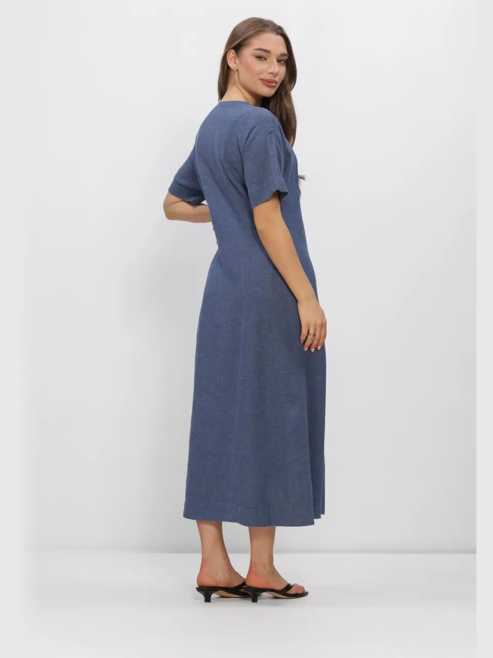 MSCH Copenhagen Dames Jurken Mschviana Ginia 2/4 Dress - Blauw, foto 3