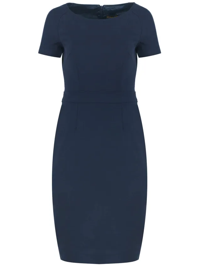 Conquista Aansluitende marineblauwe jurk met kapmouwen Punto Blauw/Marineblauw