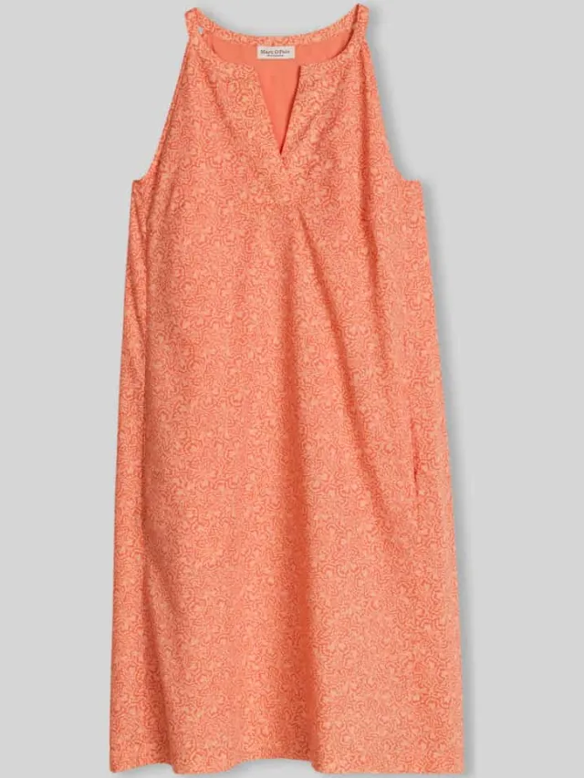 Marc O'Polo loose fit vrijetijdsjurk van puur katoen oranje, foto 2