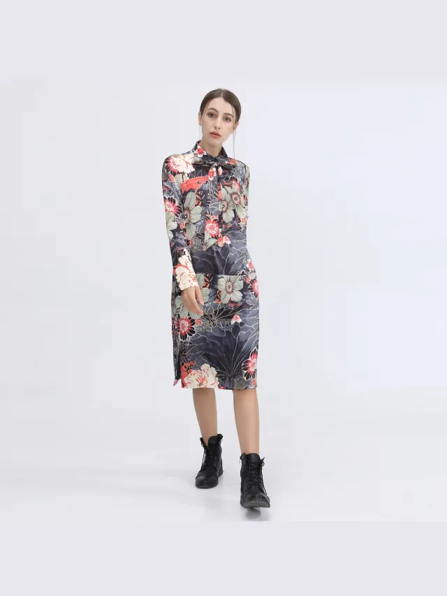 Smart & Joy Bloemen macro -print shirtjurk Veelkleurig