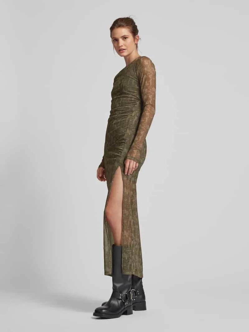 Noisy May Maxi-jurk met plooien, model 'JUDITH' grafiet, foto 4