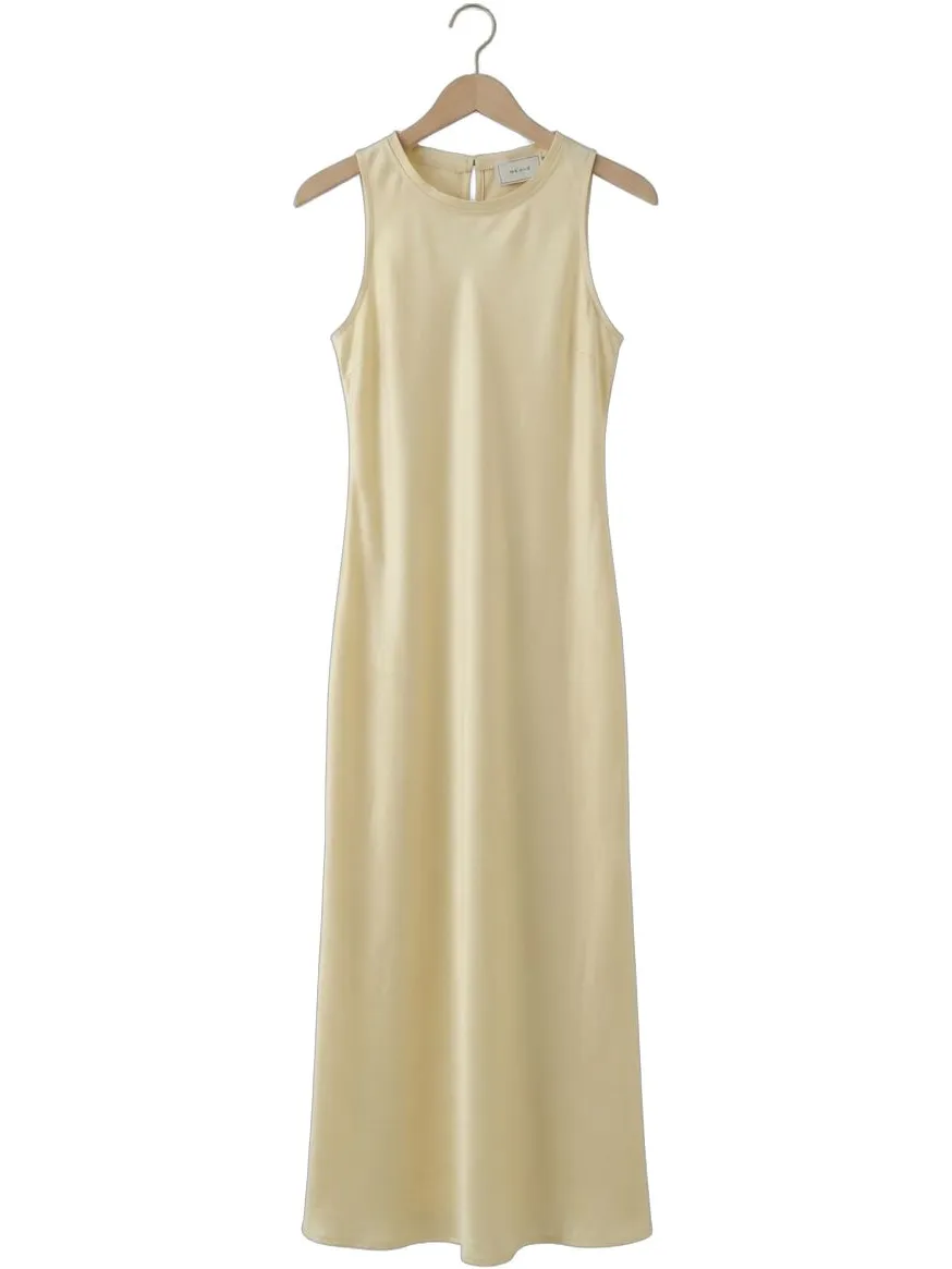 Neo Noir Dames Jurken Celinie Heavy Sateen Dress - Butter Yellow, foto 2