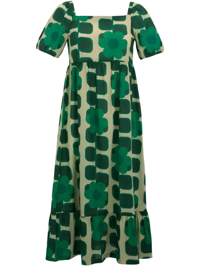 Regatta Damesjurk Regatta Orla Kiely Midi Summer giant square flower green