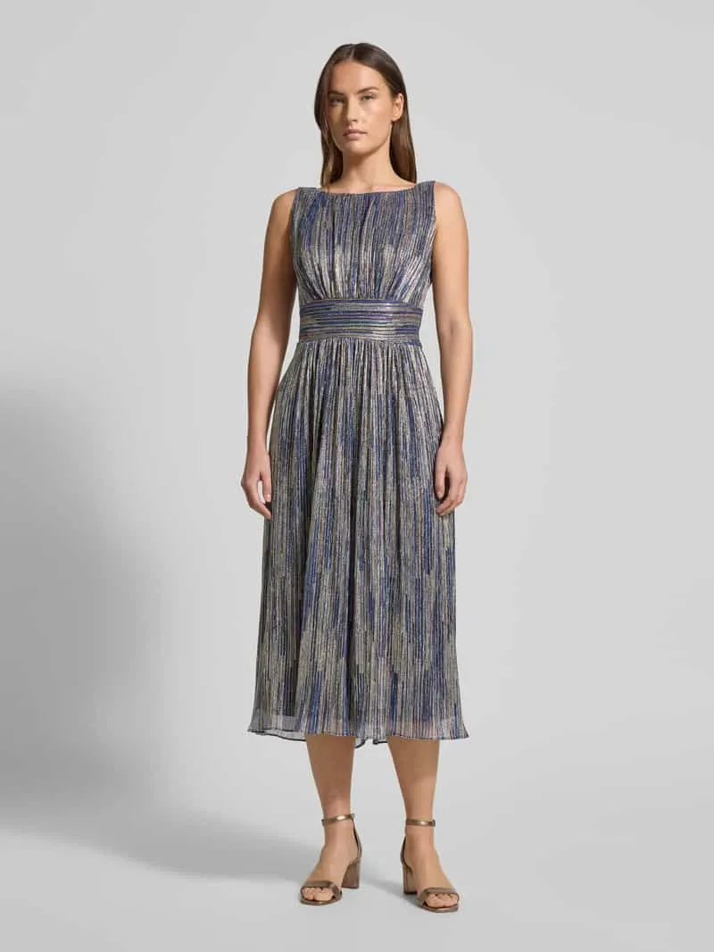 Swing Cocktailjurk met ronde hals Blauw