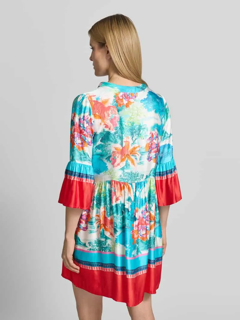 miss goodlife relaxed fit mini-jurk van pure viscose model 'Breeze' lichtblauw gemêleerd, foto 3