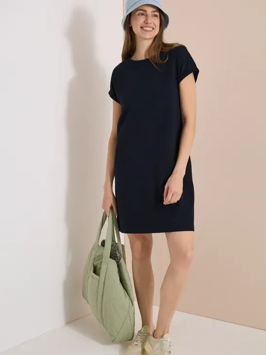 cecil Knielange jersey jurk blauw, foto 2