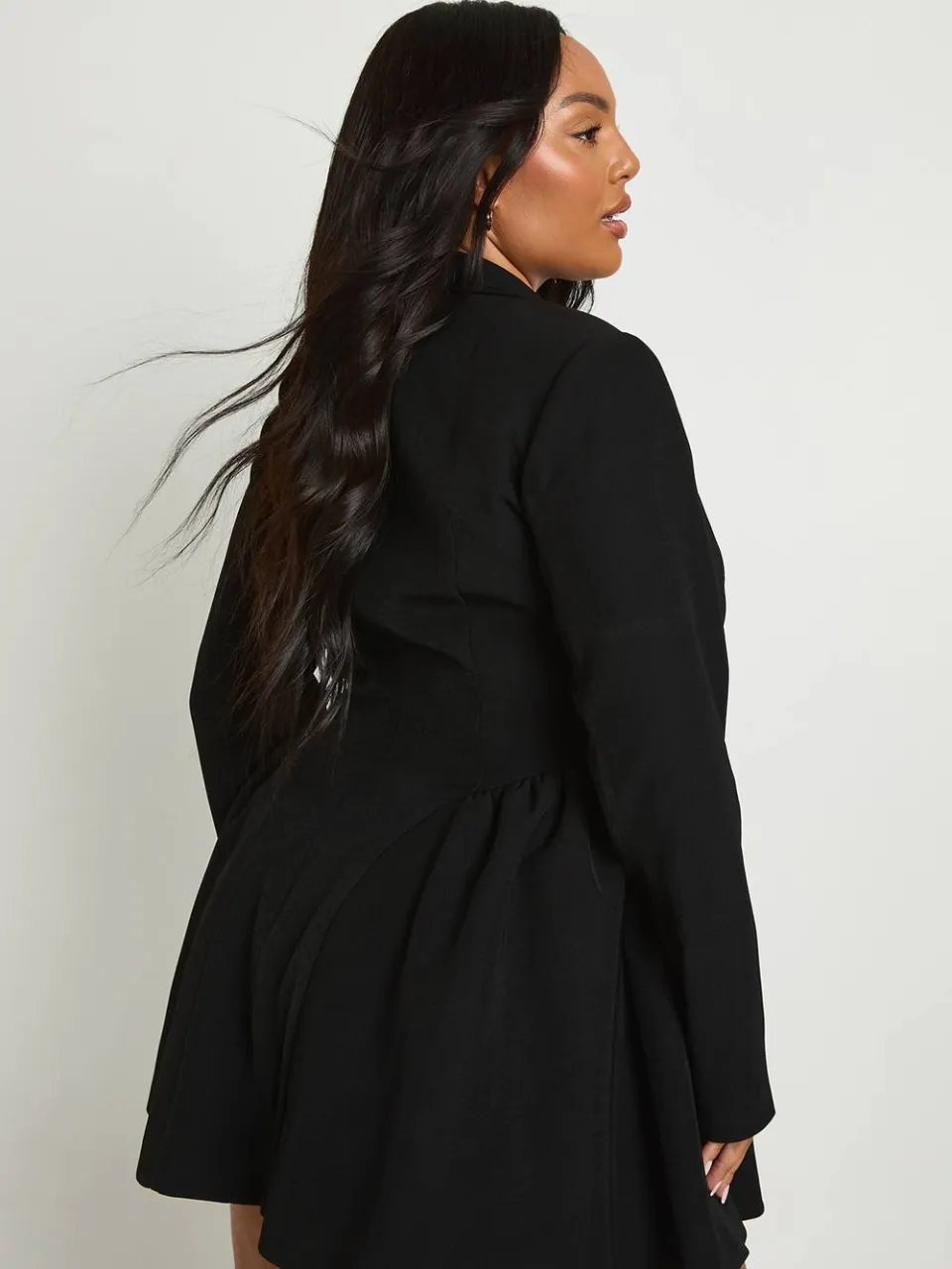 boohoo Dames Plus Skaterrok Blazer Jurk zwart, foto 2