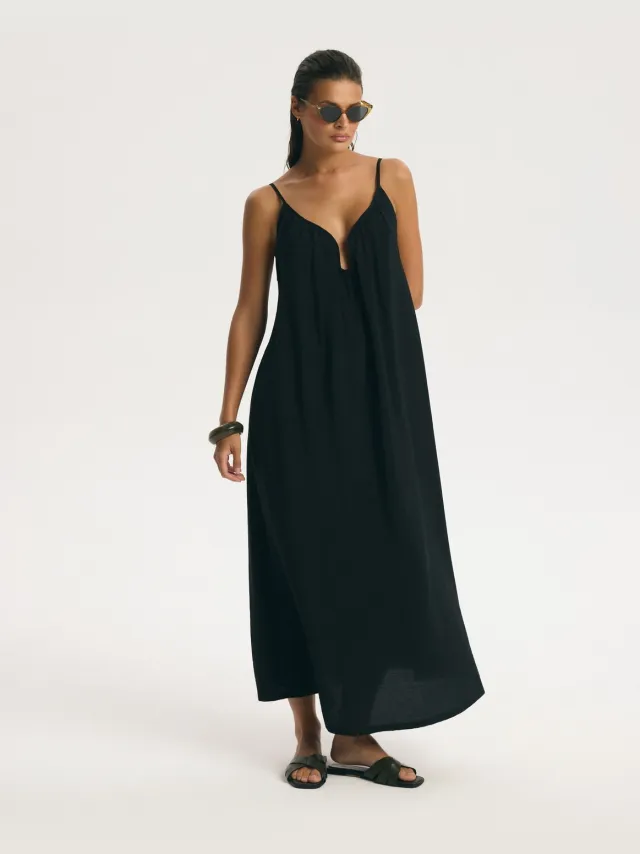 ESOTIQ Louise - Maxi-jurk met bandjes - Zwart