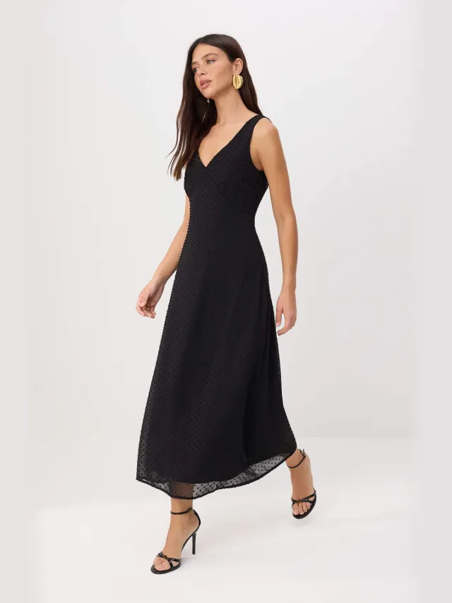 Trendyol TRENDYOLMİLLA Dames Zwart Effen Maxi Mouwloos Recht Jurken