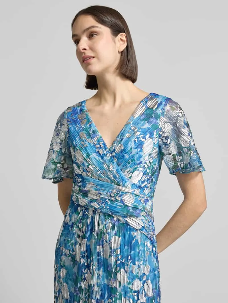 Adrianna Papell regular fit avondjurk met florale all-over print blauw, foto 3