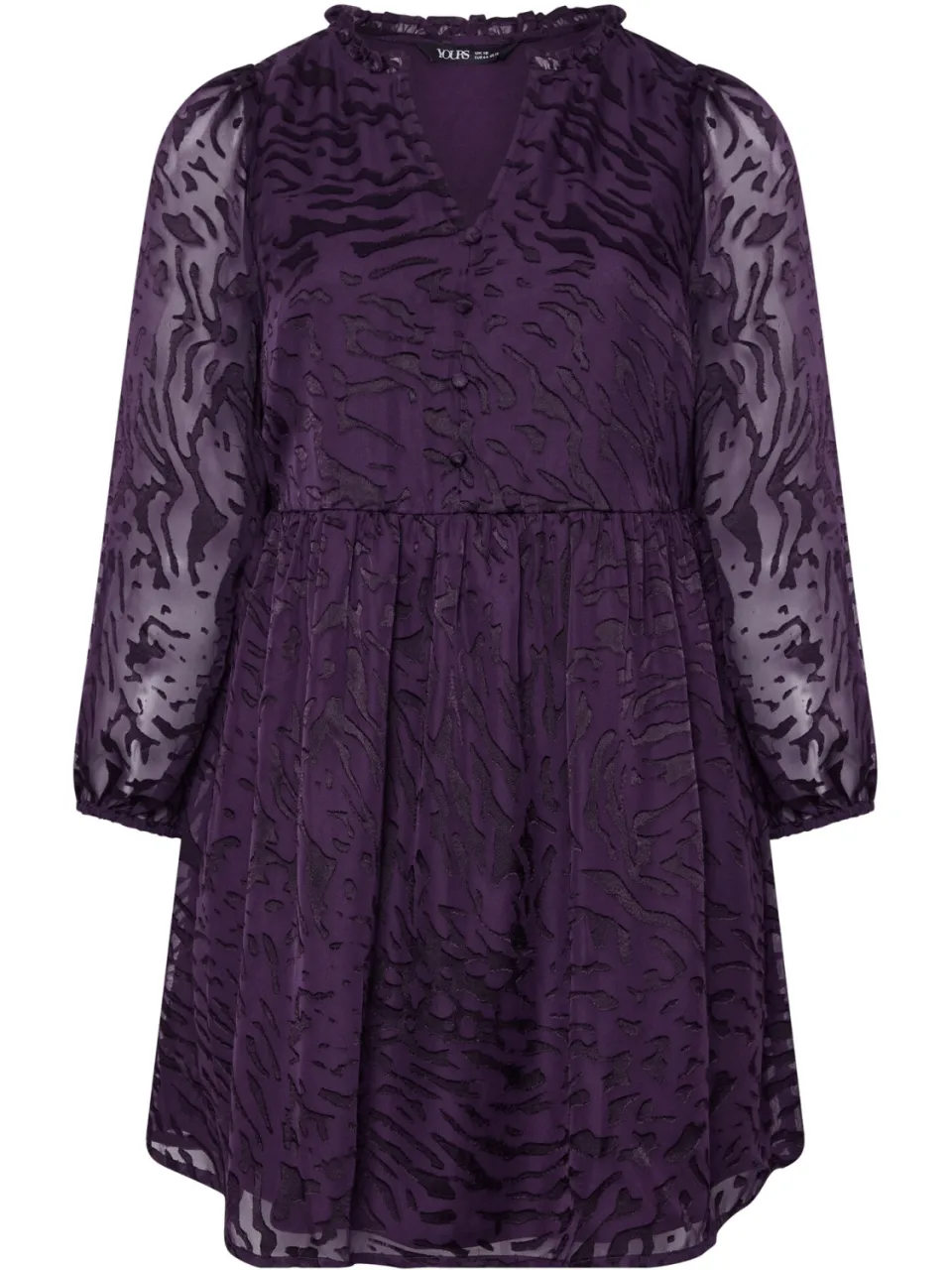 Yours Plus Size Burgundy Red Jacquard Dress-56, foto 3