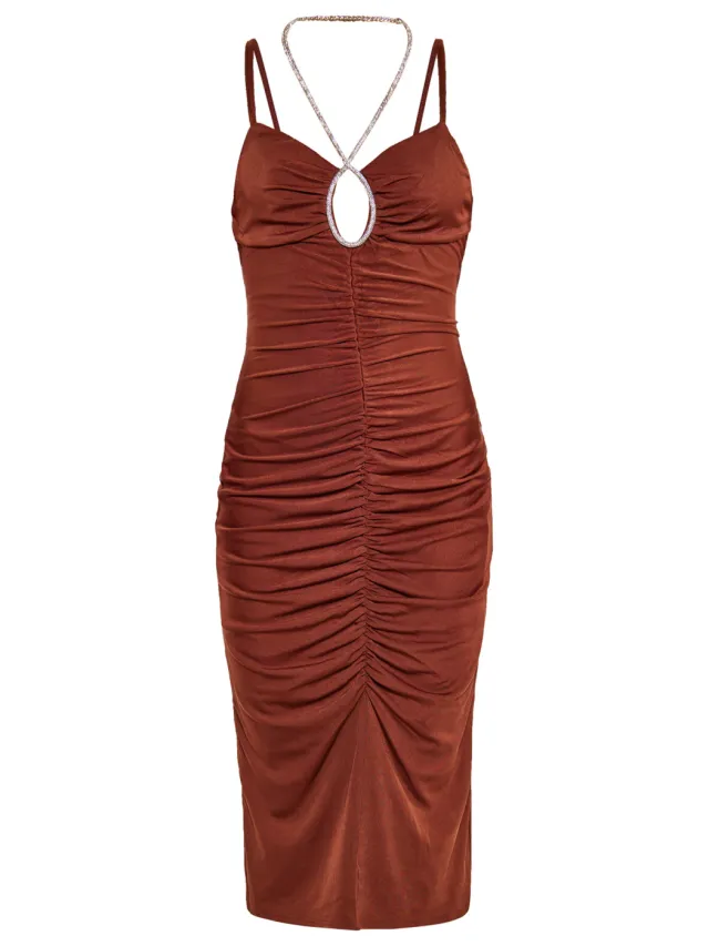 Faina Jurk Dames bruin