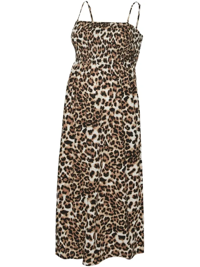 Vero Moda VMMEASY JOY CALF BANDO DRESS WVN GA - Dames - Maxi jurken Bruin