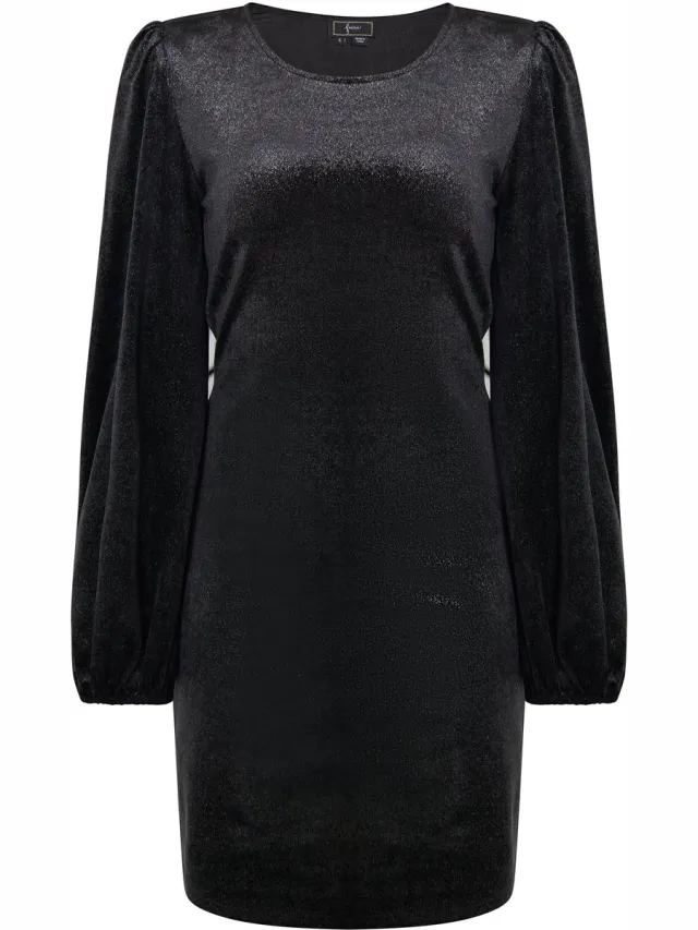 Faina Mini-jurk met lange mouwen zwart