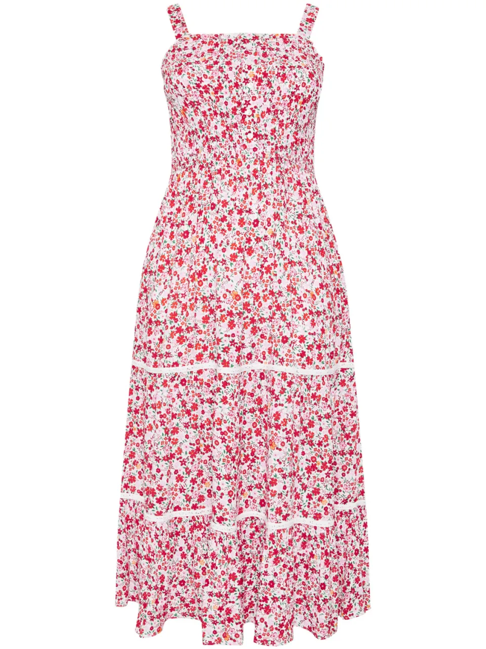 Yours Roze Gerimpelde Jurk Met Bloemenprint En Knoopsluiting-60, foto 4