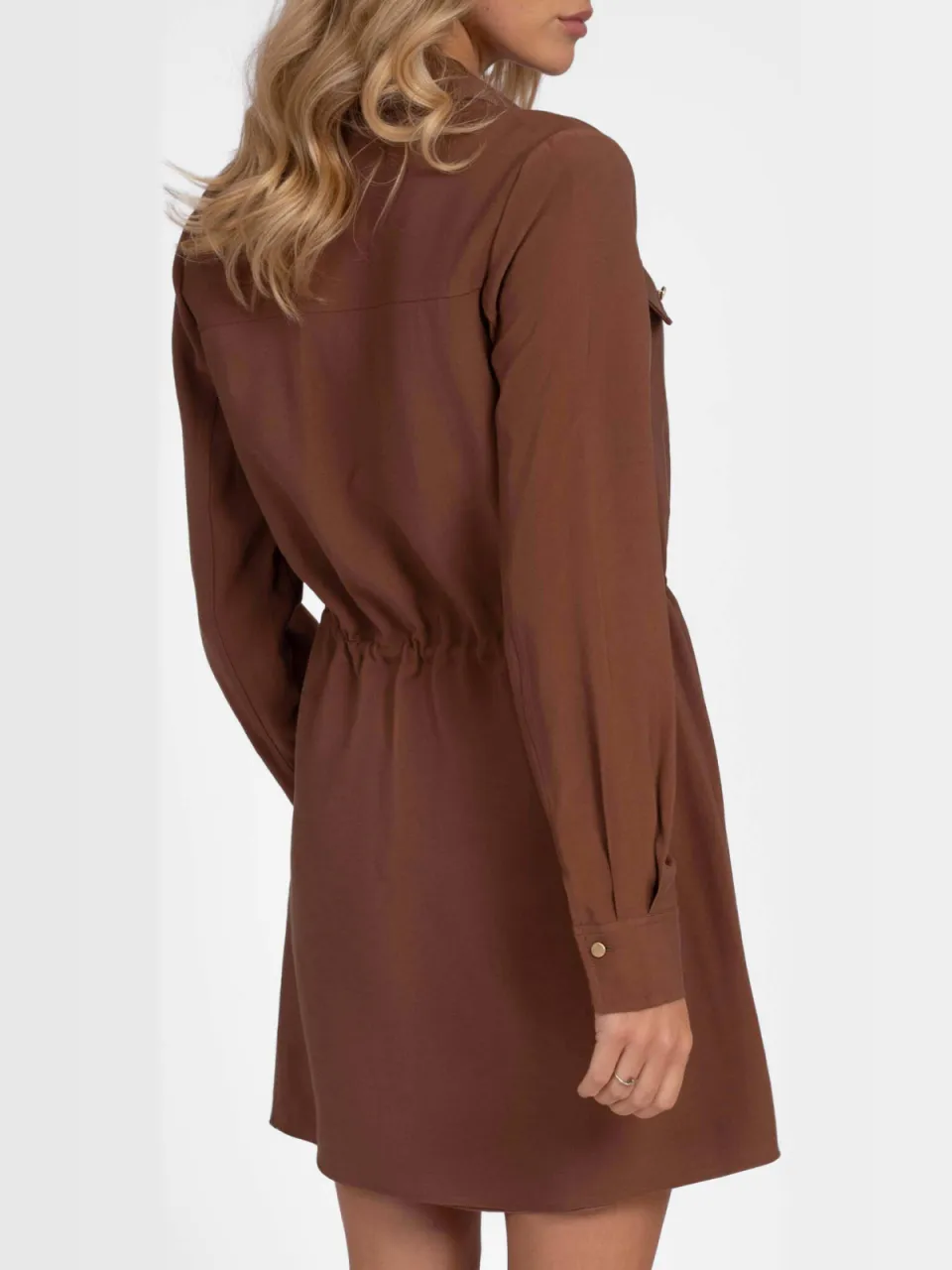 Nikkie viscose korte blousejurk - bruin, foto 4