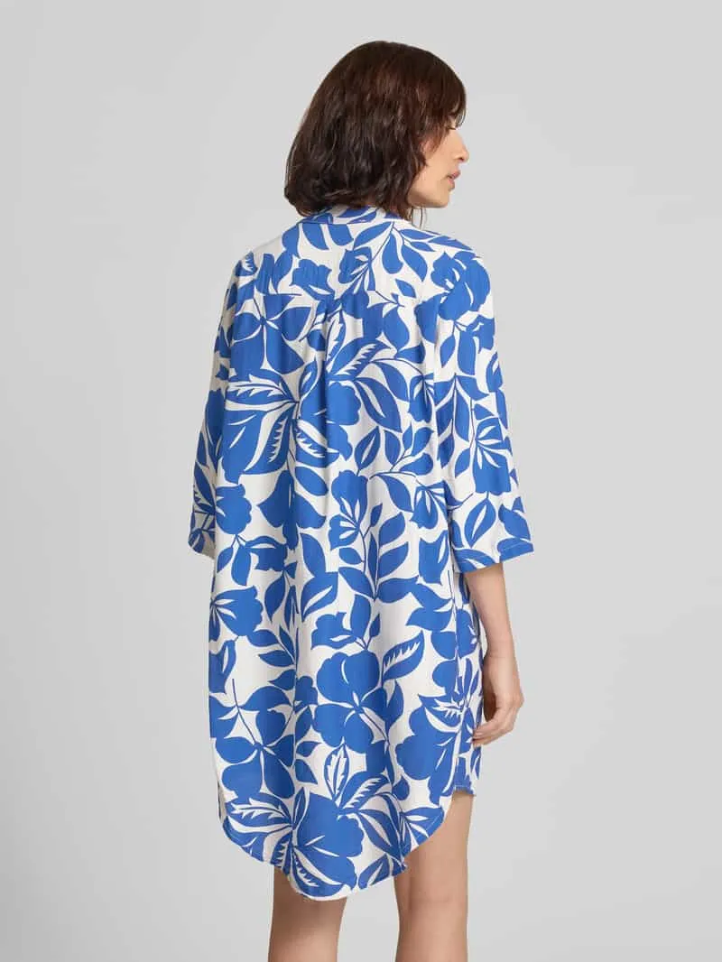 ZABAIONE Mini-jurk van viscosemix met verlengde rug blauw, foto 3