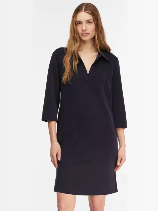 Comma korte jurk met polokraag marineblauw