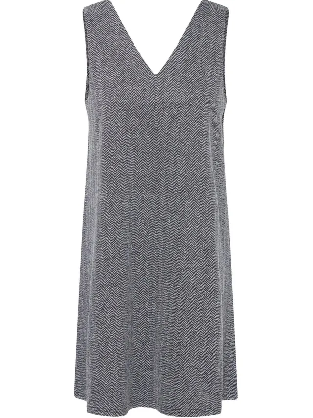 Damesjurk Ichi IHKate Jacquard zwart/white herringbone