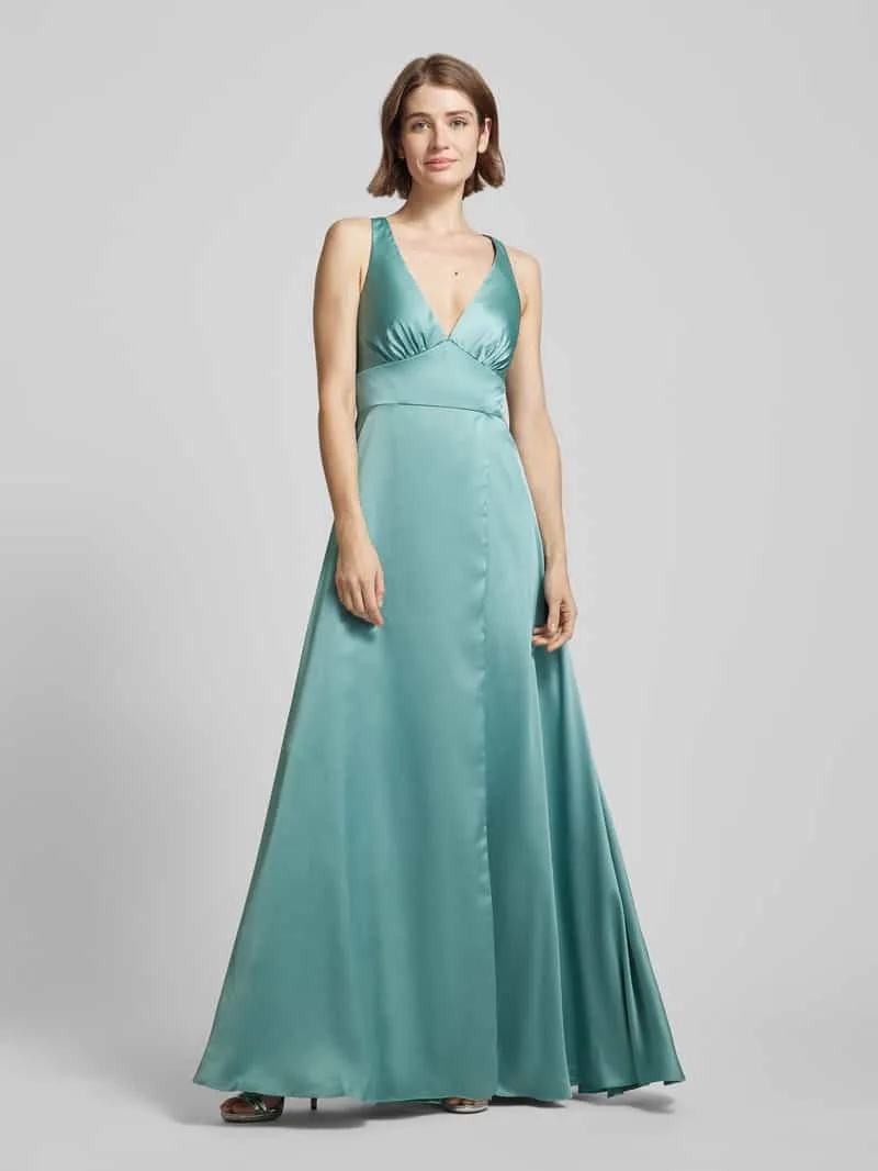 LUXUAR FASHION Avondjurk met V-hals Lichtgroen