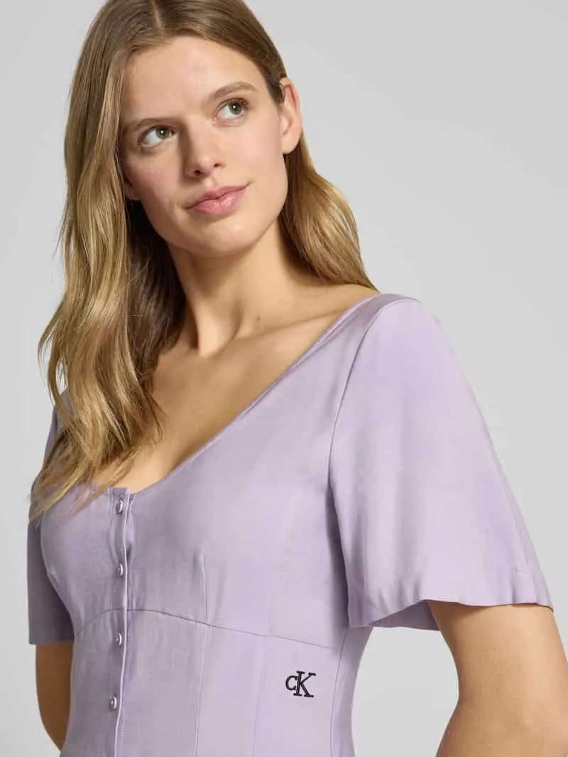 Calvin Klein Mini-jurk met labelstitching lavendel, foto 5