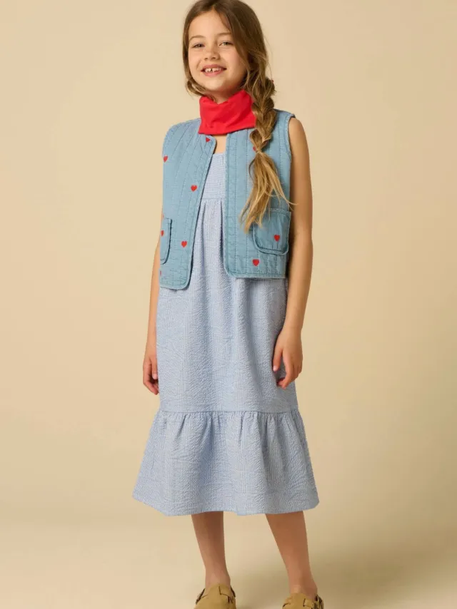 Sissy-Boy gestreepte maxi zomerjurk - blauw