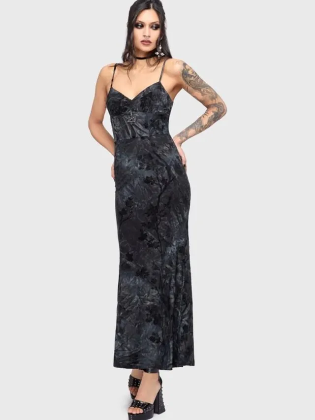 Killstar Celestial Summer - Midnight Vale Maxi Dress Dames Maxi-jurk - marineblauw