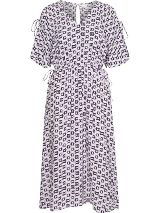 Ichi IHFAVIRA DR - Dames - Midi jurken Square Ikat Aop