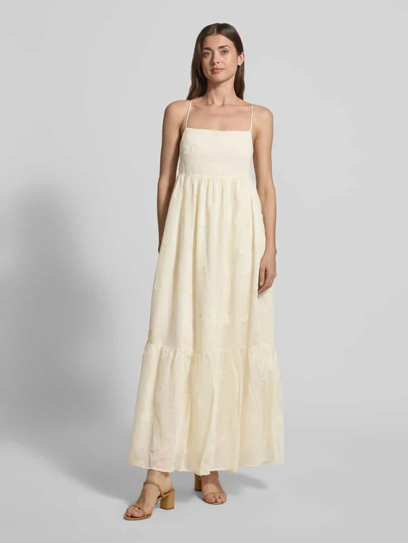 SUNCOO PARIS midi-jurk van lyocellmix model 'Cherish' Offwhite