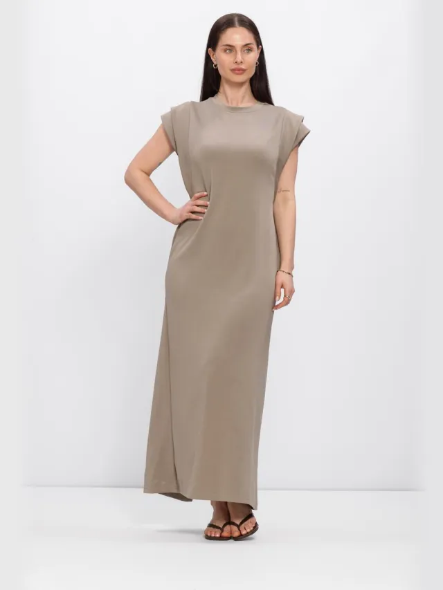 AIMEE THE LABEL Dames Jurken Silvana - Taupe