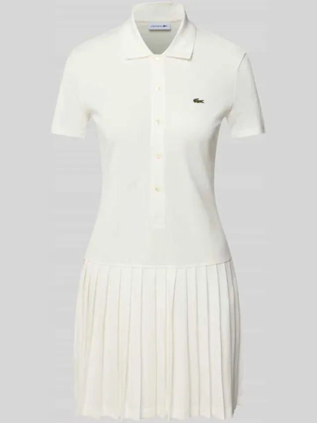 Lacoste Regular fit vrijetijdsjurk van katoenmix offwhite, foto 2